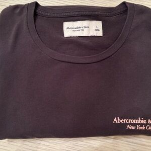 Abercrombie & Fitch Charcoal Tee with Pink Logo